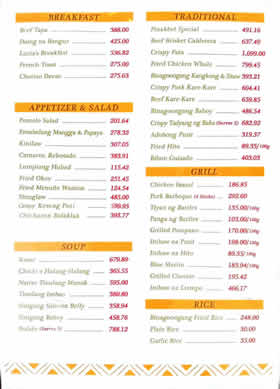 Jack's Ridge Buhangin Menu